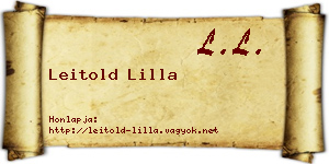 Leitold Lilla névjegykártya